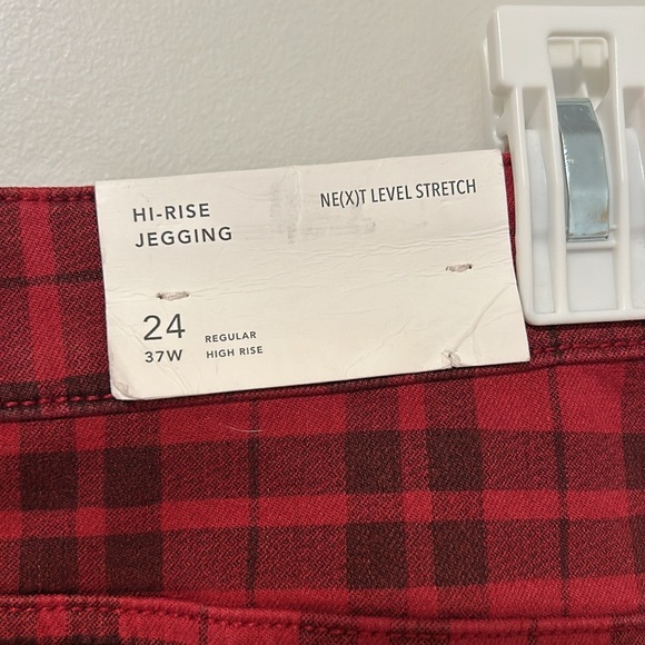 NWT American Eagle Plus Size High-Rise Jegging Red Plaid Next Level Stretch Sz24 - Picture 6 of 6